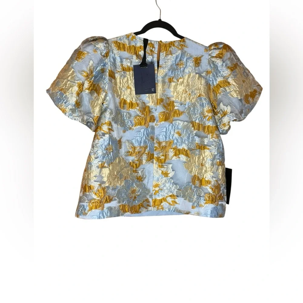 NWT Tuckernuck Pomander Place Jessamine Jacquard Lyla Puffed Sleeve Blouse M - Picture 3 of 11